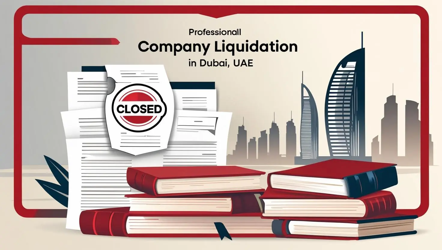 Company liquidation in Dubai UAE illustration design