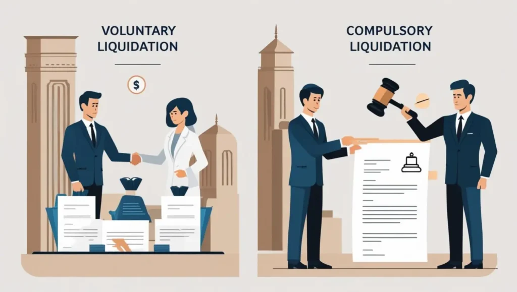 Documents and resolutions required for company liquidation diffeence between compulsory and voluntary liqudation