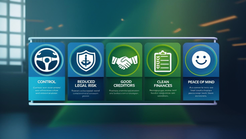 Legal risk reduction benefits of business liquidation