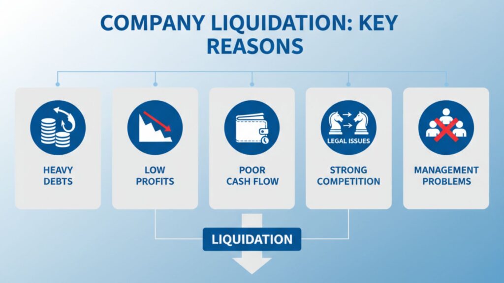 Company liquidation key reasons infographic business closure