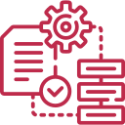 Home 4 Workflow management icon with process steps