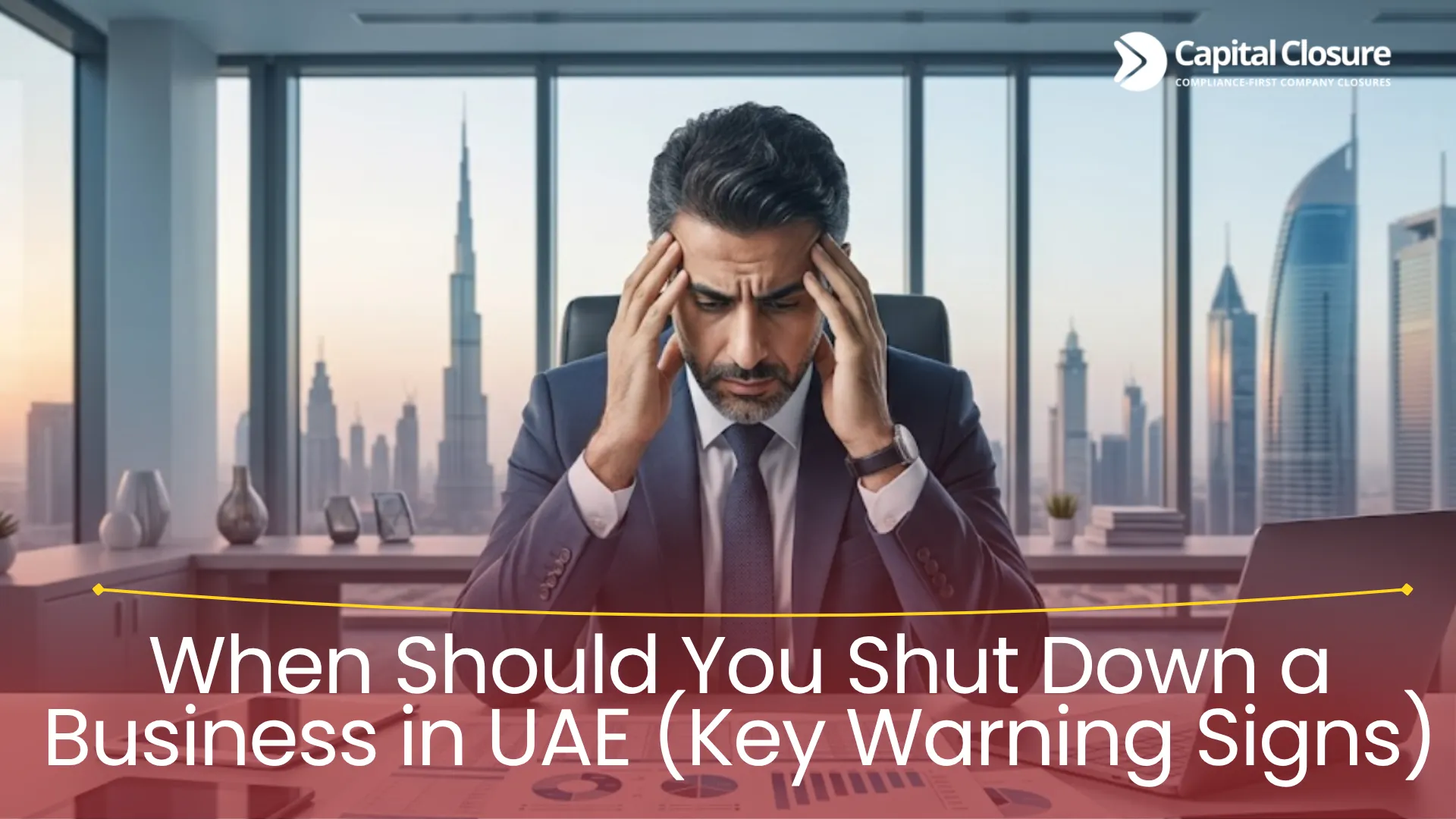 business owner reviewing losses deciding when to close business UAE